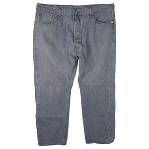 Levis 501 Shrink to Fit Original Straight Jeans White Oak Denim Gray Mens 42x28